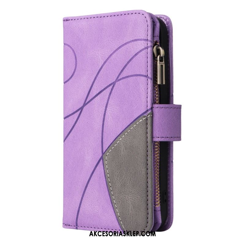 Etui Folio Oppo Reno 12f 5g Dwukolorowy Portfel O Falistej Linii