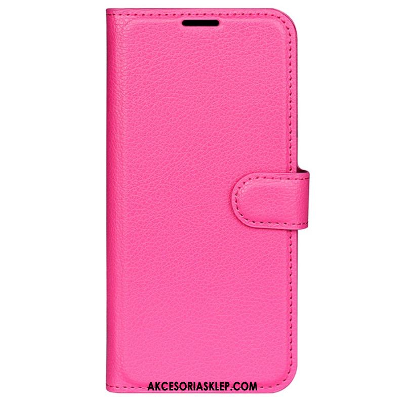 Etui Folio Oppo Reno 12f 5g Klasyczna Sztuczna Skóra Litchi Etui Ochronne