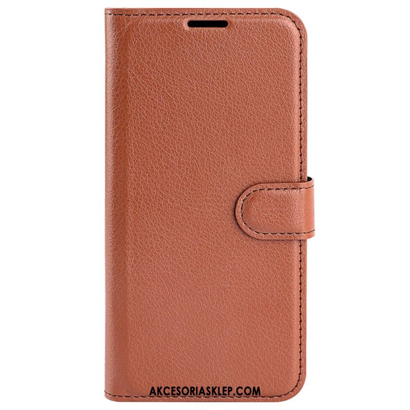 Etui Folio Oppo Reno 12f 5g Klasyczna Sztuczna Skóra Litchi Etui Ochronne