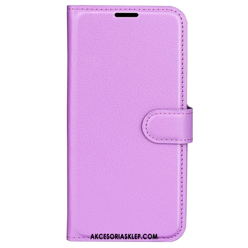 Etui Folio Oppo Reno 12f 5g Klasyczna Sztuczna Skóra Litchi Etui Ochronne