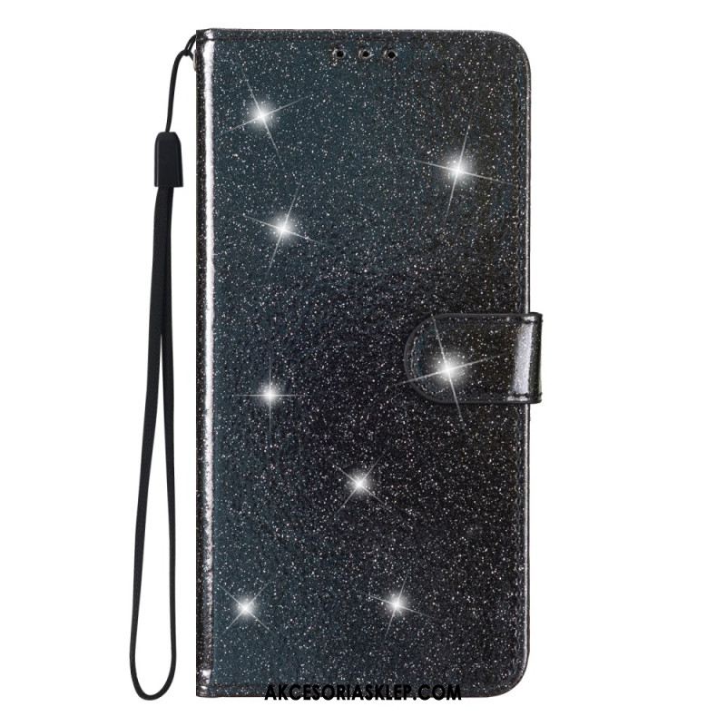 Etui Folio Samsung Galaxy A15 5g Cekiny Z Paskami Etui Ochronne