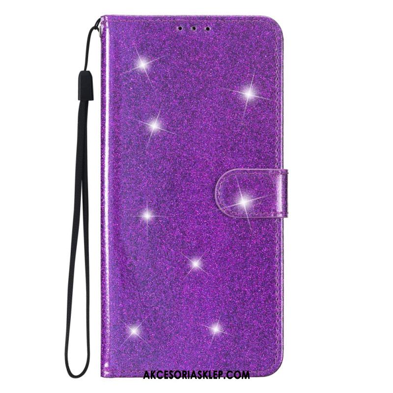 Etui Folio Samsung Galaxy A15 5g Cekiny Z Paskami Etui Ochronne