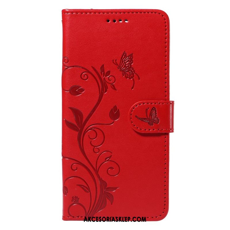 Etui Folio Samsung Galaxy A15 5g Kwiaty Moreli Z Paskiem Etui Ochronne