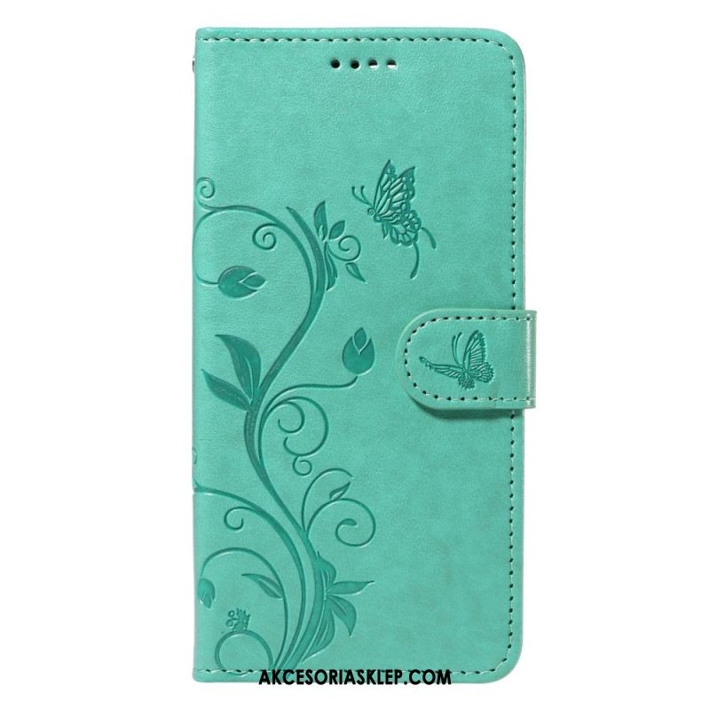 Etui Folio Samsung Galaxy A15 5g Kwiaty Moreli Z Paskiem Etui Ochronne