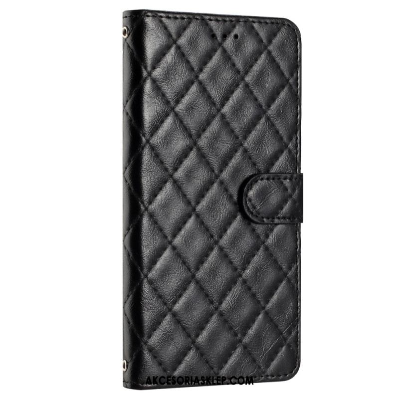 Etui Folio Samsung Galaxy A15 Pikowana Z Paskiem Etui Ochronne