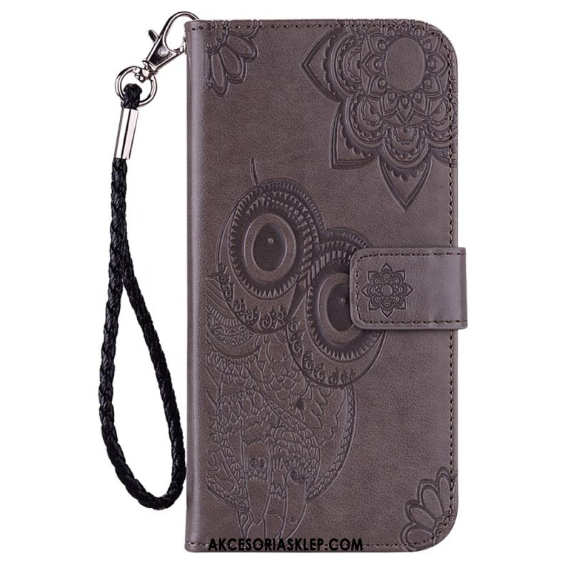 Etui Folio Samsung Galaxy A15 Wzór Sowy Z Paskiem Etui Ochronne