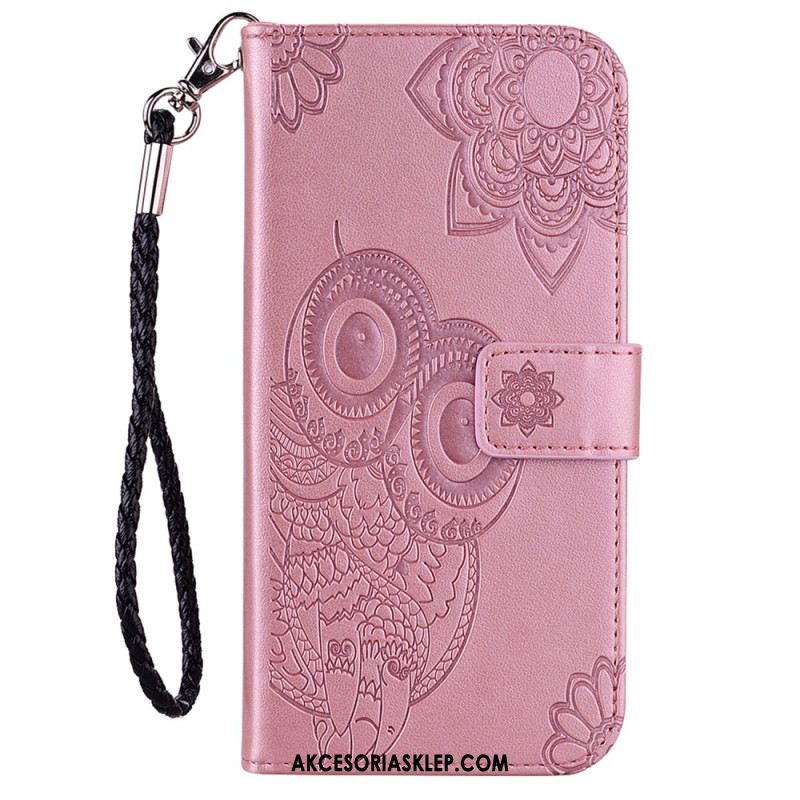 Etui Folio Samsung Galaxy A15 Wzór Sowy Z Paskiem Etui Ochronne