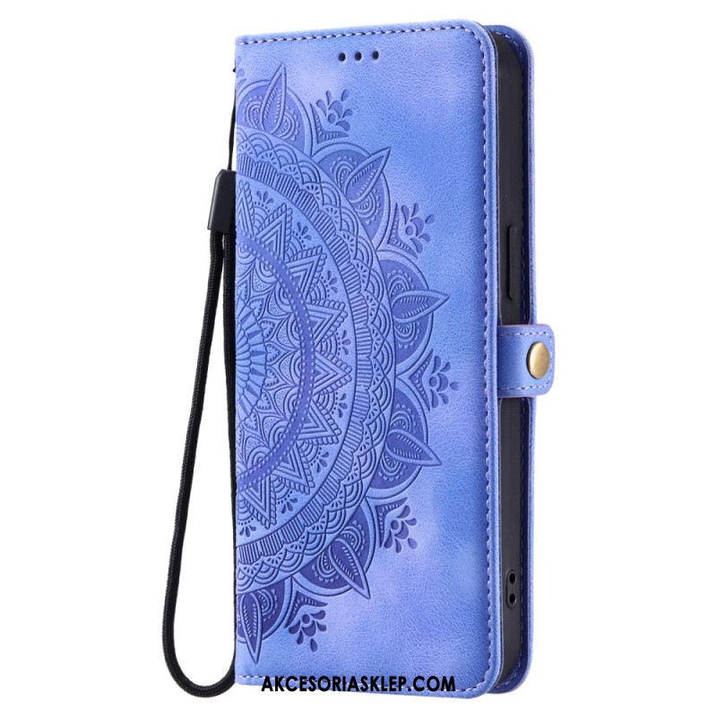 Etui Folio Samsung Galaxy A16 5g Mandala Z Efektem Zamszu Z Paskiem