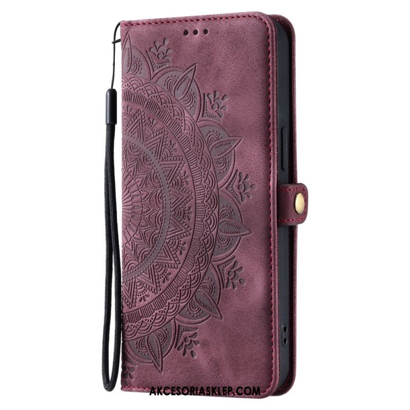 Etui Folio Samsung Galaxy A16 5g Mandala Z Efektem Zamszu Z Paskiem