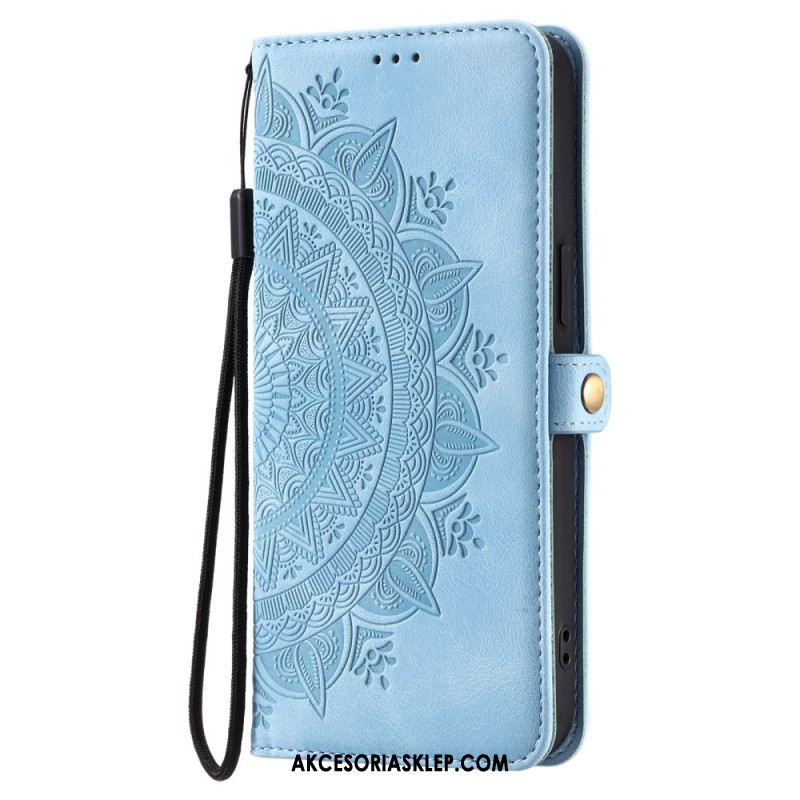 Etui Folio Samsung Galaxy A16 5g Mandala Z Efektem Zamszu Z Paskiem