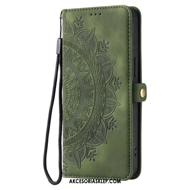 Etui Folio Samsung Galaxy A16 5g Mandala Z Efektem Zamszu Z Paskiem