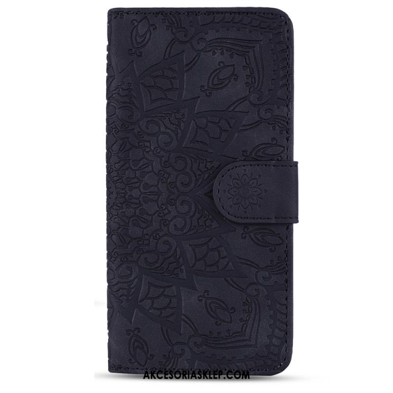 Etui Folio Samsung Galaxy A55 5g Grawerowane Kwiaty Etui Ochronne