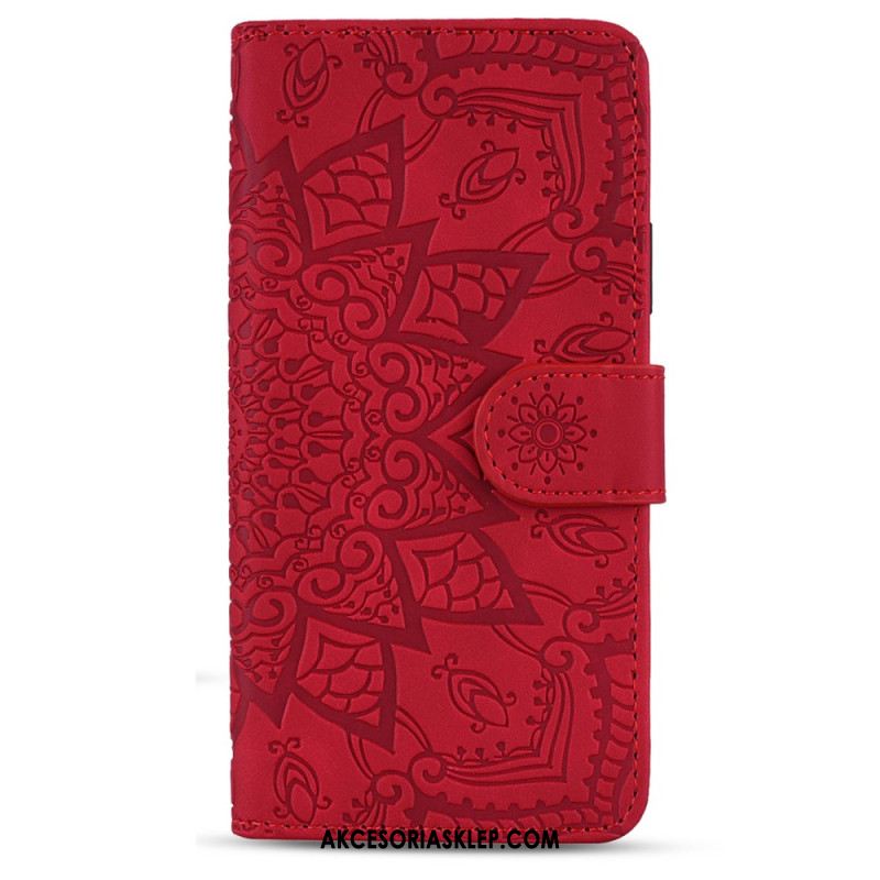 Etui Folio Samsung Galaxy A55 5g Grawerowane Kwiaty Etui Ochronne