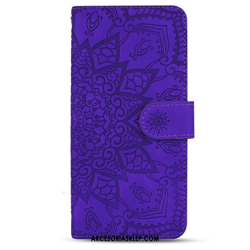 Etui Folio Samsung Galaxy A55 5g Grawerowane Kwiaty Etui Ochronne