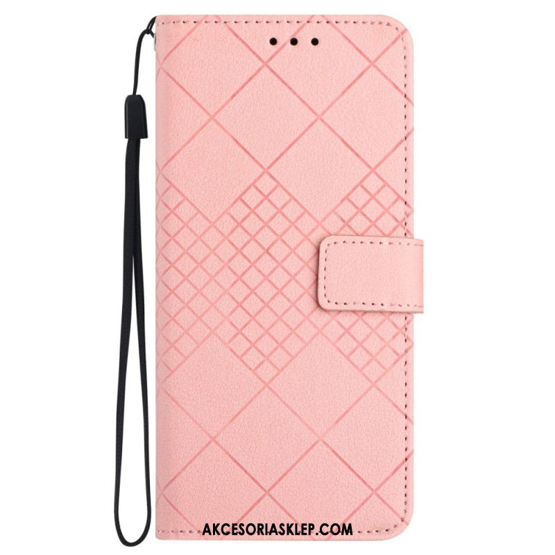 Etui Folio Samsung Galaxy M55 5g Tekstura Diamentu Liczi