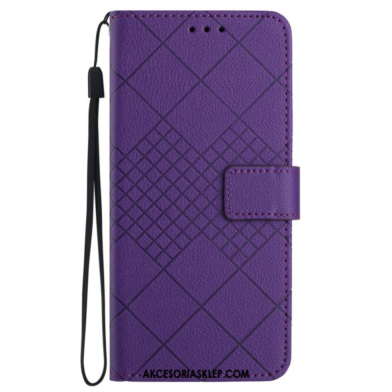 Etui Folio Samsung Galaxy M55 5g Tekstura Diamentu Liczi