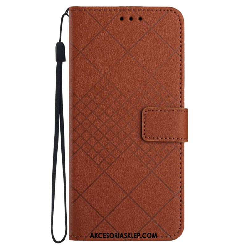 Etui Folio Samsung Galaxy M55 5g Tekstura Diamentu Liczi