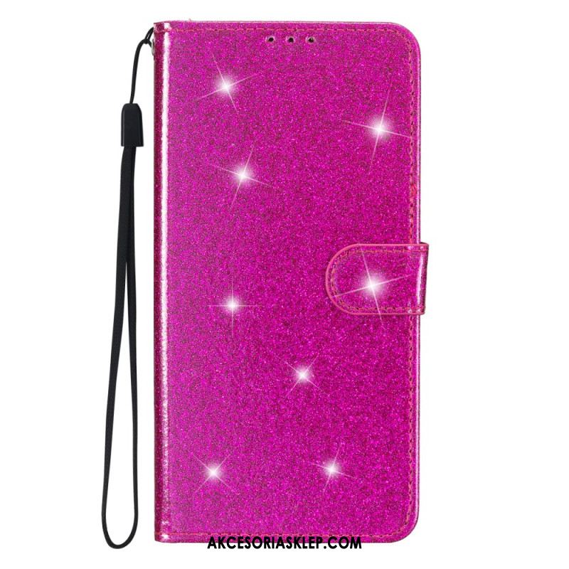 Etui Folio Samsung Galaxy S24 5g Z Brokatem Etui Ochronne