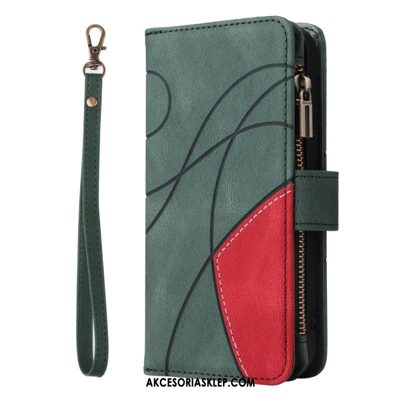 Etui Folio Samsung Galaxy S24 5g Z Dwukolorowym Portfelem Na Pasku Etui Ochronne