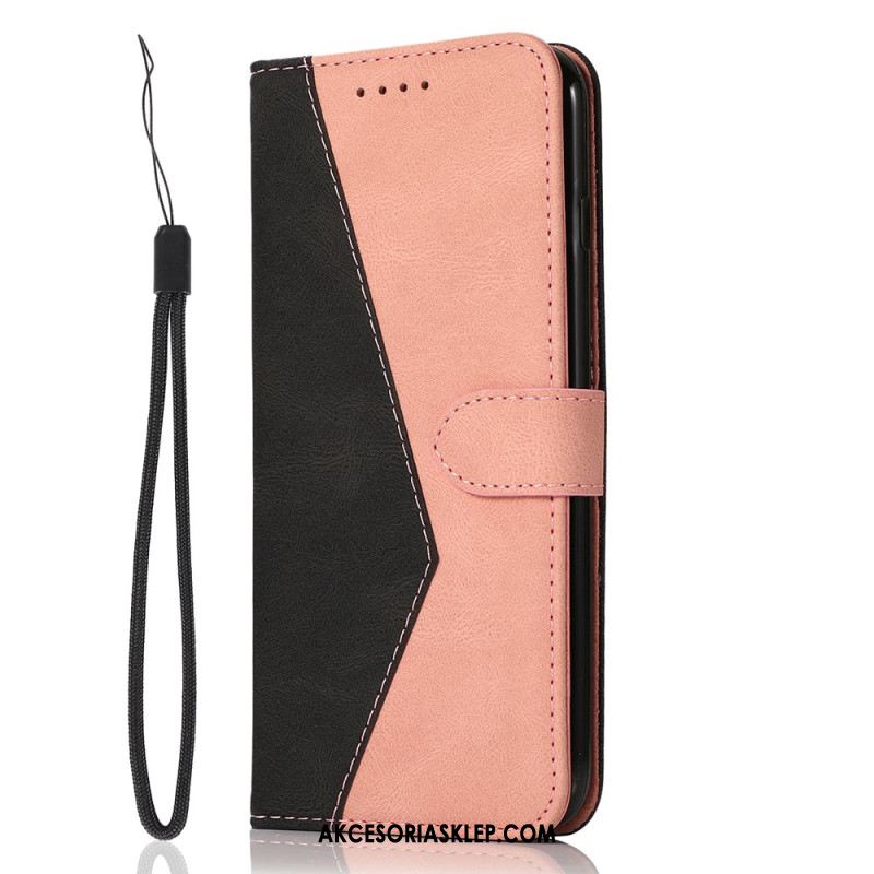 Etui Folio Samsung Galaxy S24 Fe Dwukolorowy Stylowy Pasek Etui Ochronne