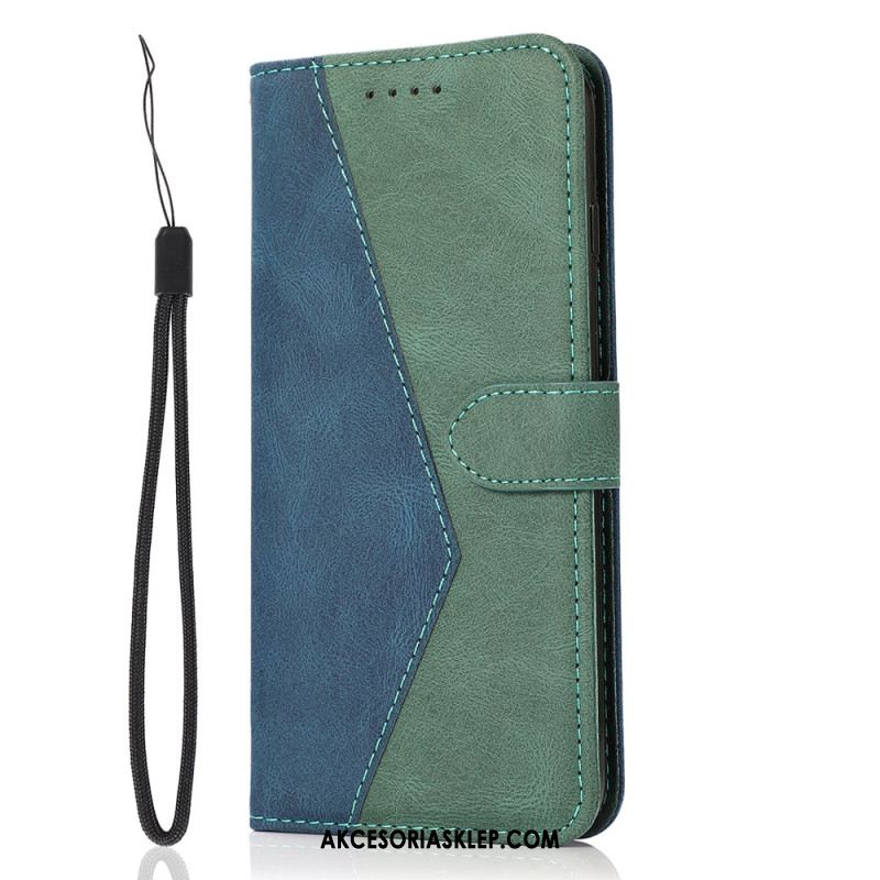 Etui Folio Samsung Galaxy S24 Fe Dwukolorowy Stylowy Pasek Etui Ochronne