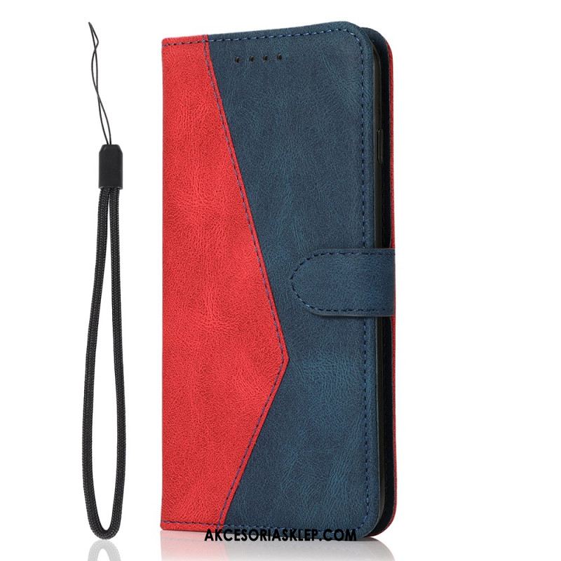 Etui Folio Samsung Galaxy S24 Fe Dwukolorowy Stylowy Pasek Etui Ochronne