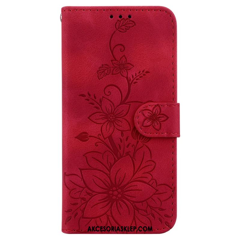 Etui Folio Samsung Galaxy S24 Fe Efekt Kwiatowego Zamszu Etui Ochronne