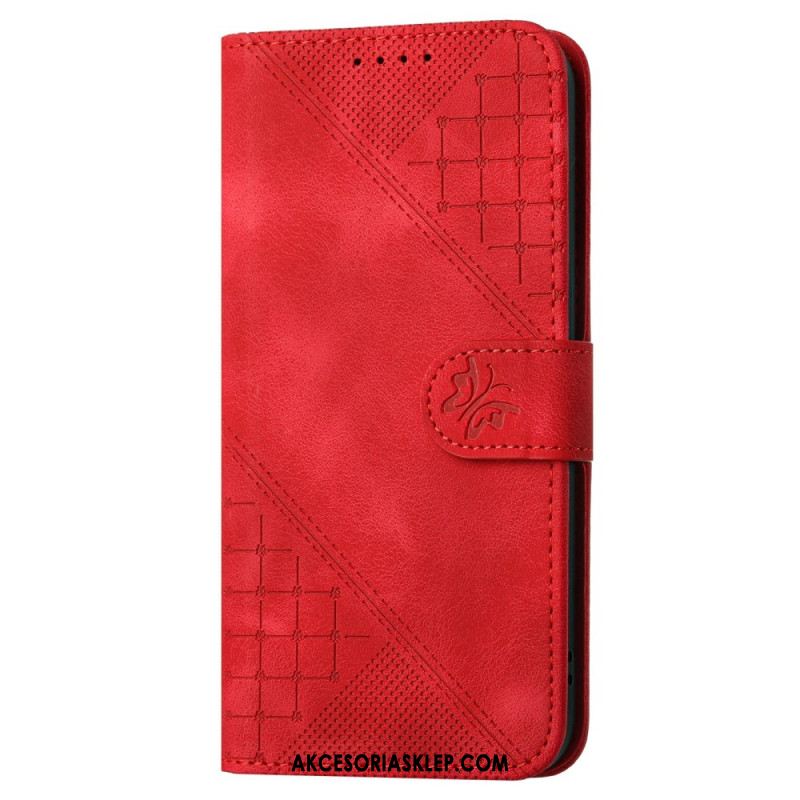 Etui Folio Samsung Galaxy S24 Fe Linie Motylkowe I Smycze Etui Ochronne