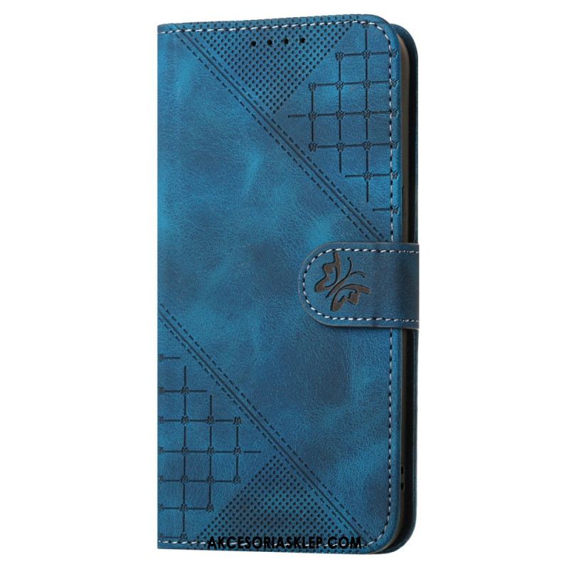 Etui Folio Samsung Galaxy S24 Fe Linie Motylkowe I Smycze Etui Ochronne