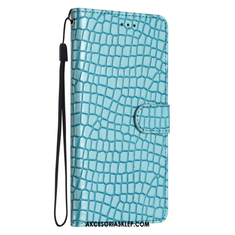 Etui Folio Samsung Galaxy S24 Fe Styl Krokodyla Z Paskiem