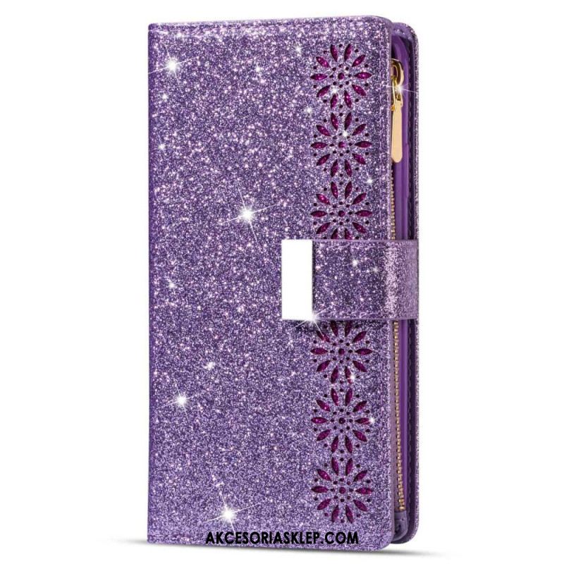 Etui Folio Samsung Galaxy S24 Plus 5g Cekiny Z Paskami Etui Ochronne