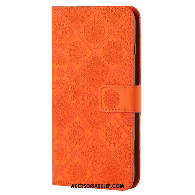 Etui Folio Samsung Galaxy S24 Plus 5g Etniczne Kwiaty Etui Ochronne