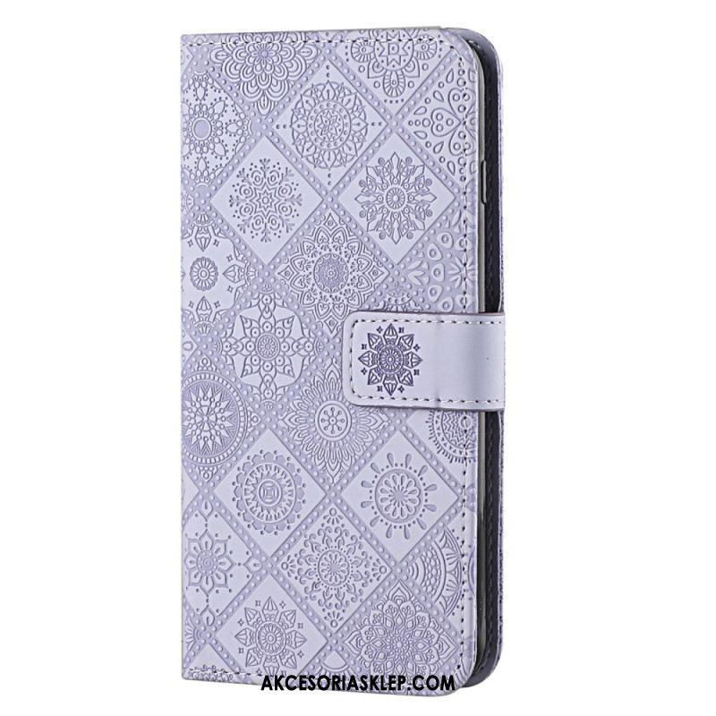 Etui Folio Samsung Galaxy S24 Plus 5g Etniczne Kwiaty Etui Ochronne