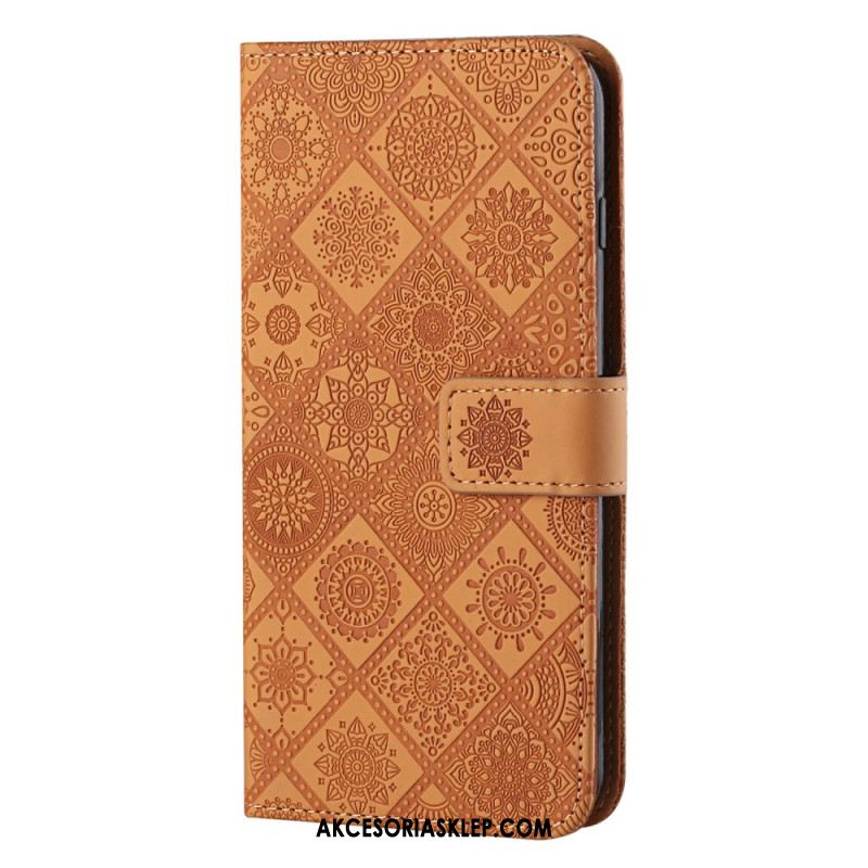 Etui Folio Samsung Galaxy S24 Plus 5g Etniczne Kwiaty Etui Ochronne