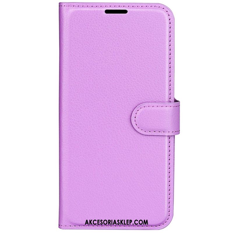 Etui Folio Samsung Galaxy S24 Plus 5g Klasyczna Sztuczna Skóra Litchi Etui Ochronne