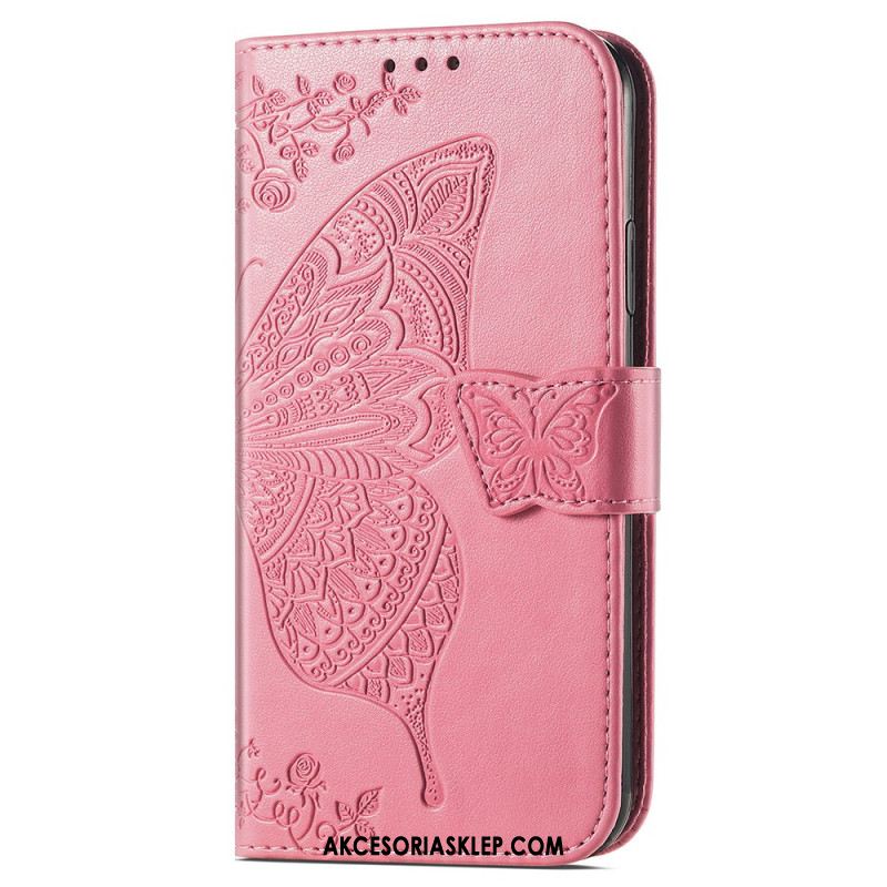 Etui Folio Samsung Galaxy S24 Ultra 5g Barokowy Motyl Z Paskiem