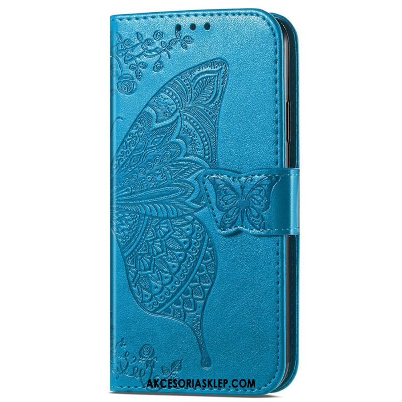 Etui Folio Samsung Galaxy S24 Ultra 5g Barokowy Motyl Z Paskiem