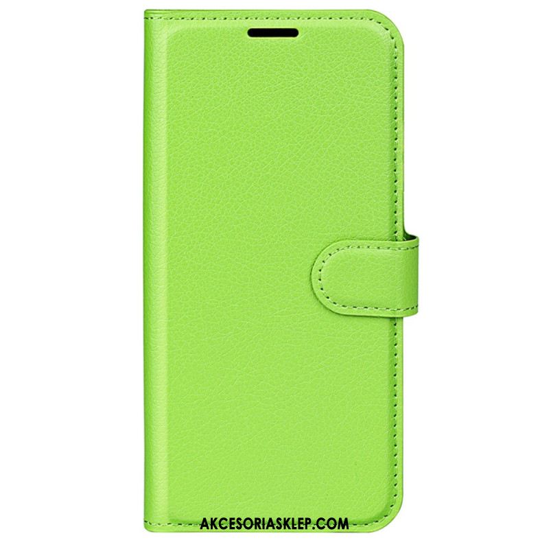 Etui Folio Xiaomi 14 Pro Klasyczna Sztuczna Skóra Litchi