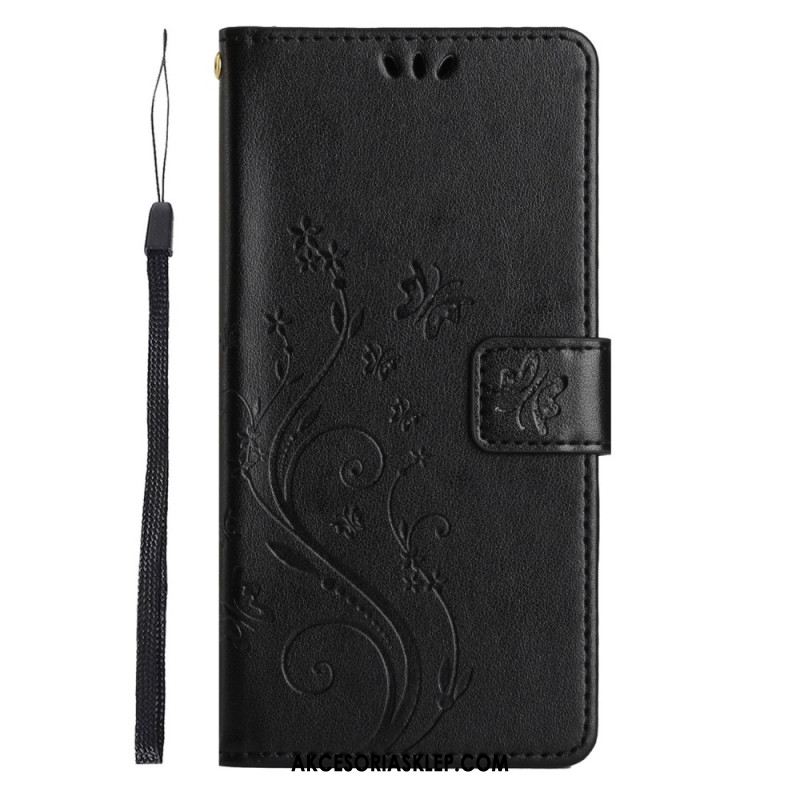 Etui Folio Xiaomi 14t Kwiatowy Z Paskiem Etui Ochronne