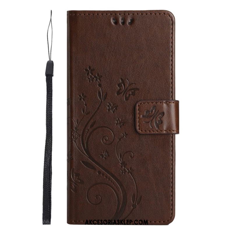 Etui Folio Xiaomi 14t Kwiatowy Z Paskiem Etui Ochronne