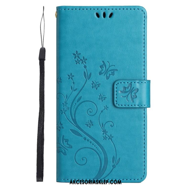 Etui Folio Xiaomi 14t Kwiatowy Z Paskiem Etui Ochronne