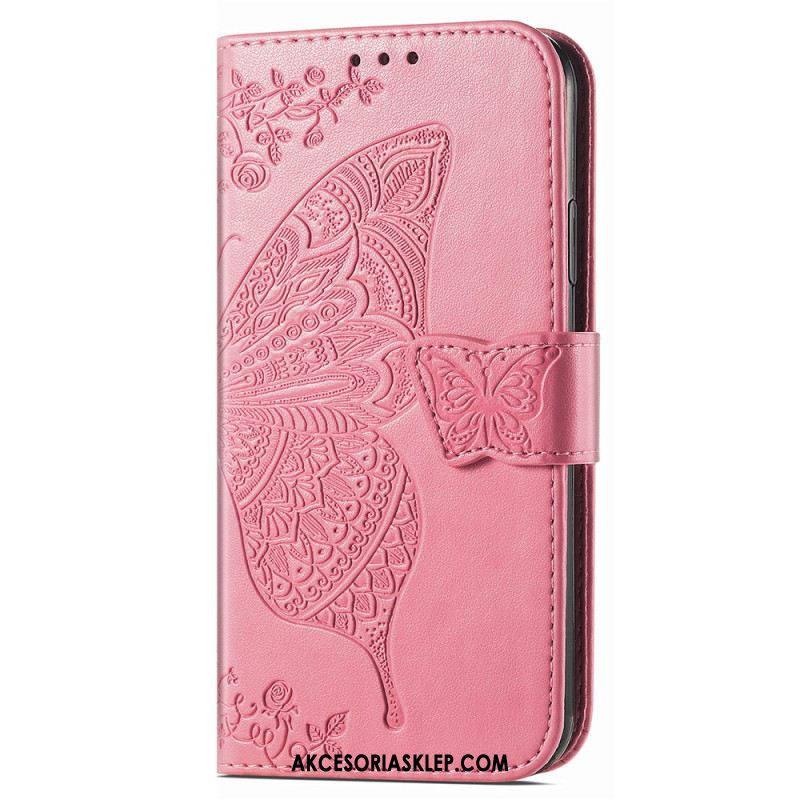 Etui Folio Xiaomi Redmi Note 13 4g Barokowy Motyl Z Paskiem