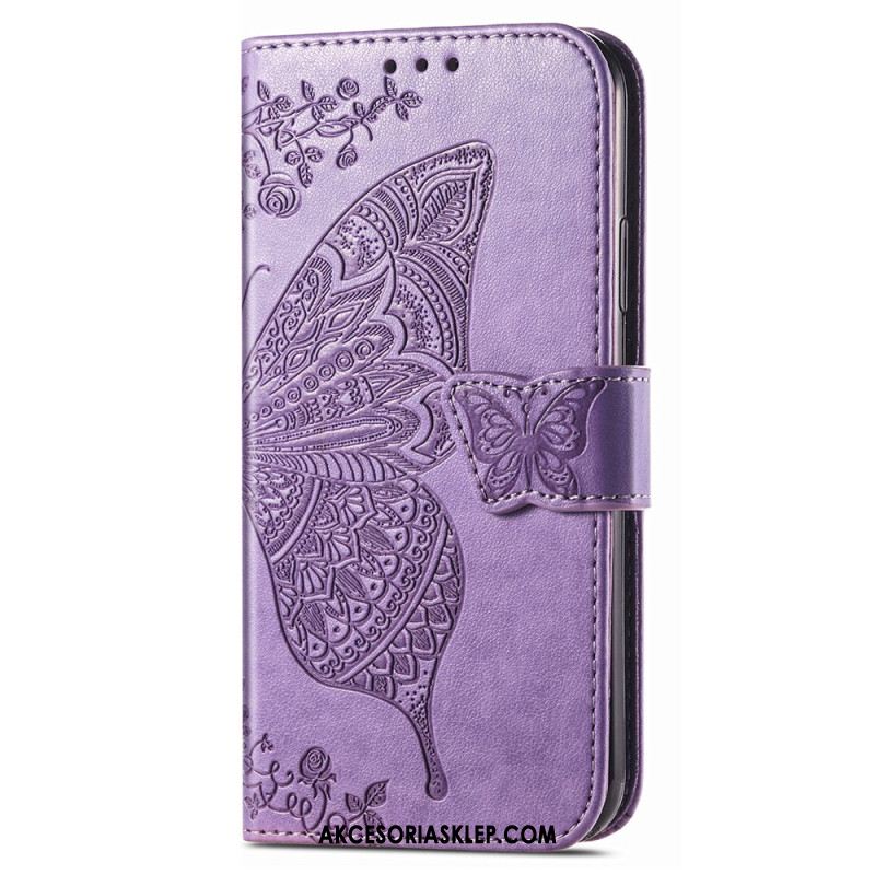 Etui Folio Xiaomi Redmi Note 13 4g Barokowy Motyl Z Paskiem