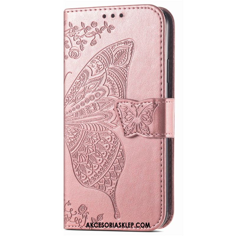 Etui Folio Xiaomi Redmi Note 13 4g Barokowy Motyl Z Paskiem