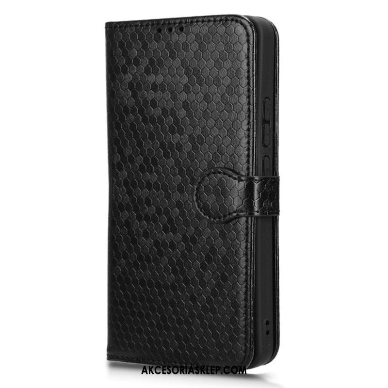 Etui Folio Xiaomi Redmi Note 13 4g Błyszczący Pasek W Kropki