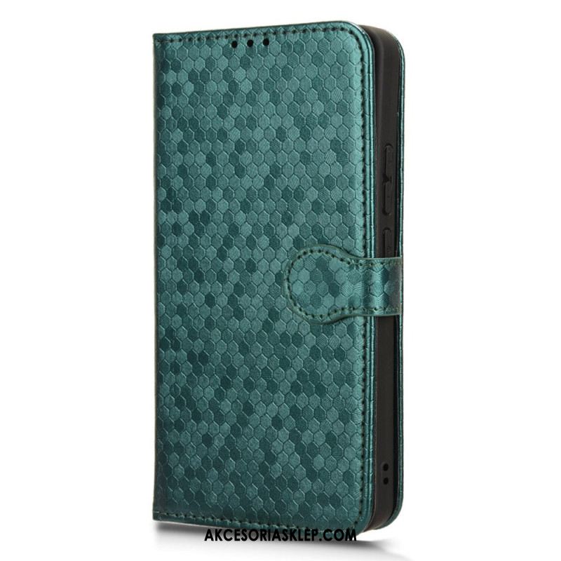 Etui Folio Xiaomi Redmi Note 13 4g Błyszczący Pasek W Kropki