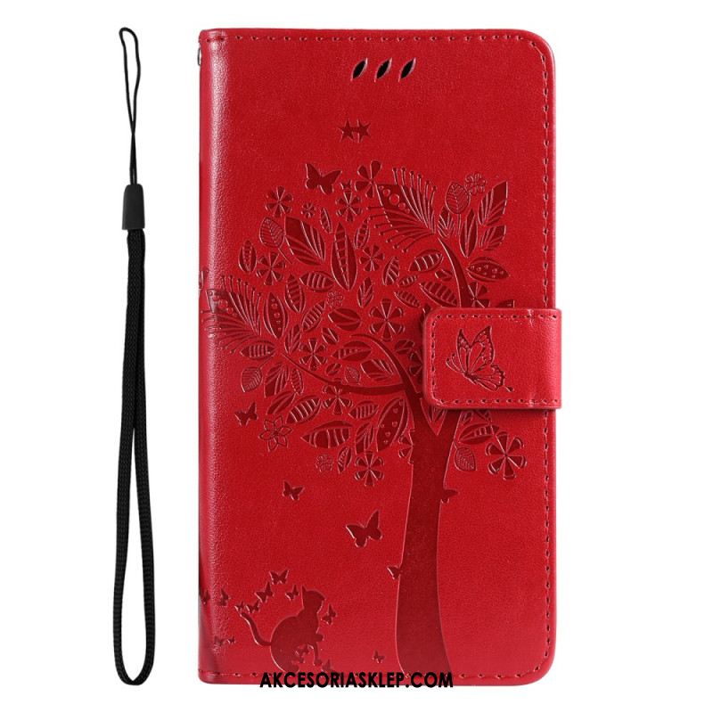 Etui Folio Xiaomi Redmi Note 13 4g Drzewko Dla Kota I Smyczy Etui Ochronne