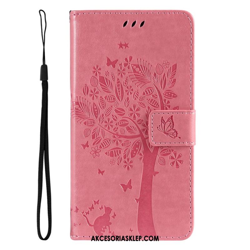 Etui Folio Xiaomi Redmi Note 13 4g Drzewko Dla Kota I Smyczy Etui Ochronne