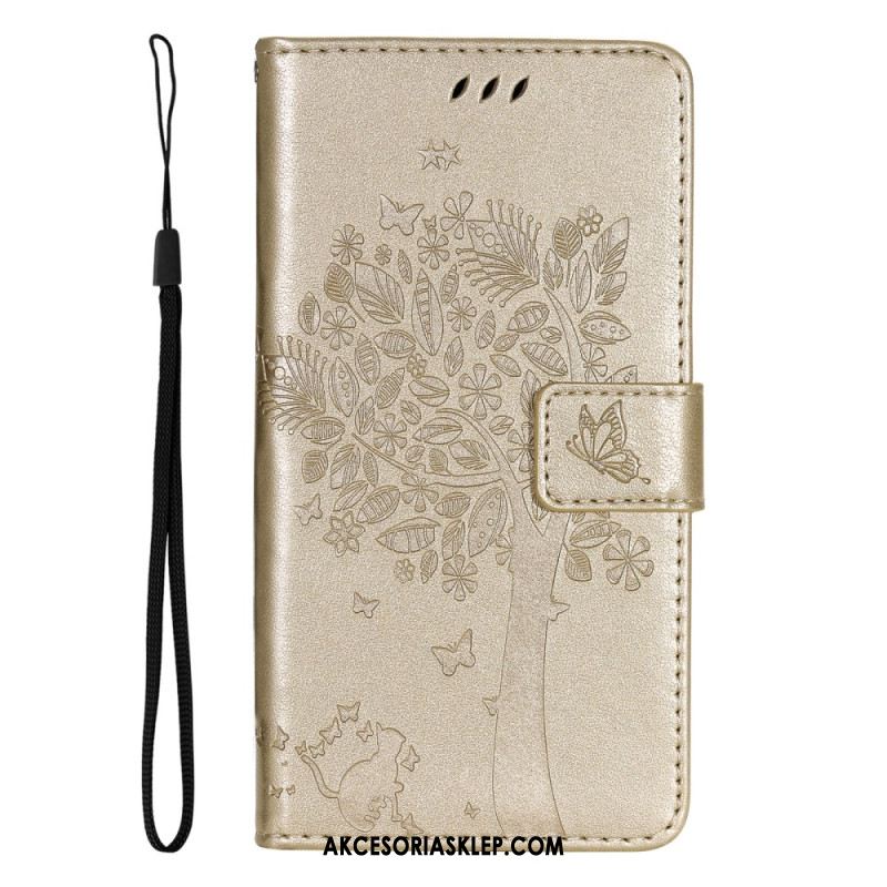 Etui Folio Xiaomi Redmi Note 13 4g Drzewko Dla Kota I Smyczy Etui Ochronne