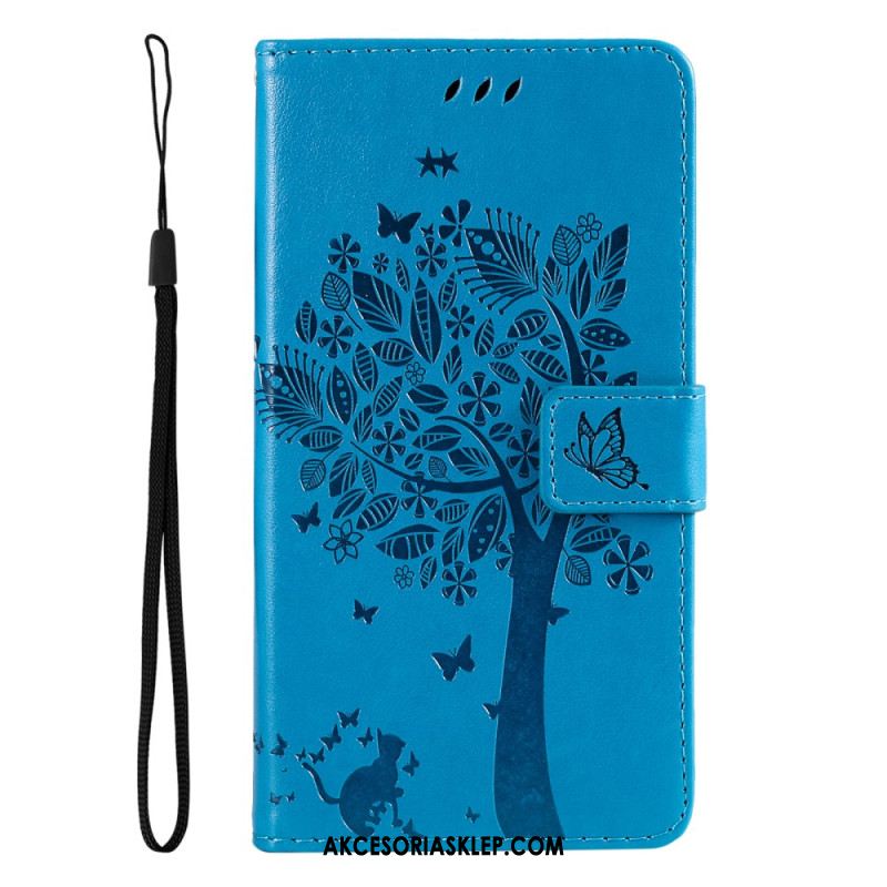 Etui Folio Xiaomi Redmi Note 13 4g Drzewko Dla Kota I Smyczy Etui Ochronne